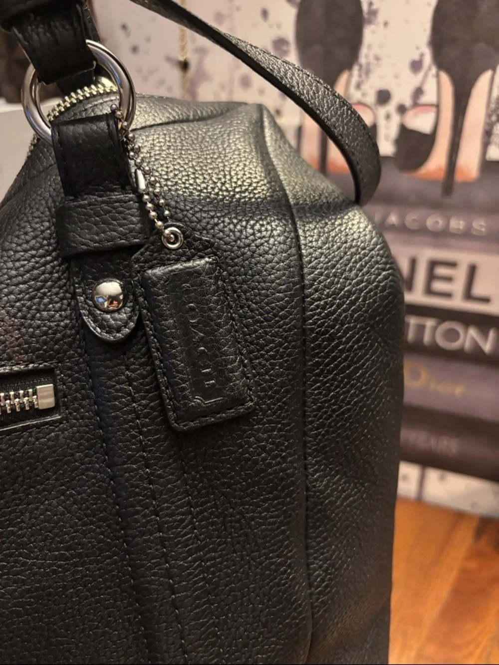 Coach Madison Alexandra Black Pebbled Leather Tote - Picture 3 of 13